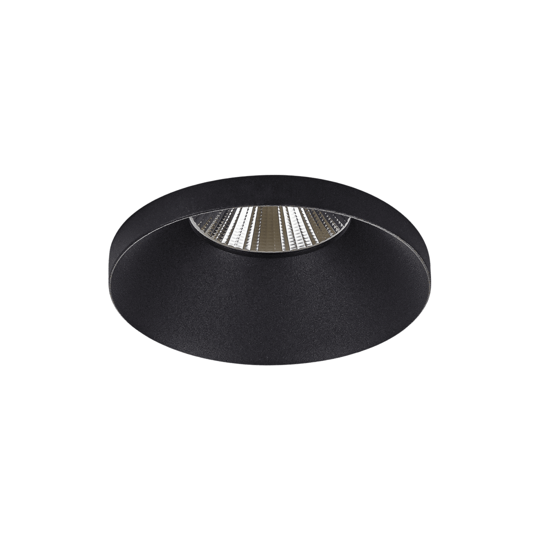 Black version of the Bordo, a fixed recessed luminaire designed by Karizma Luce.