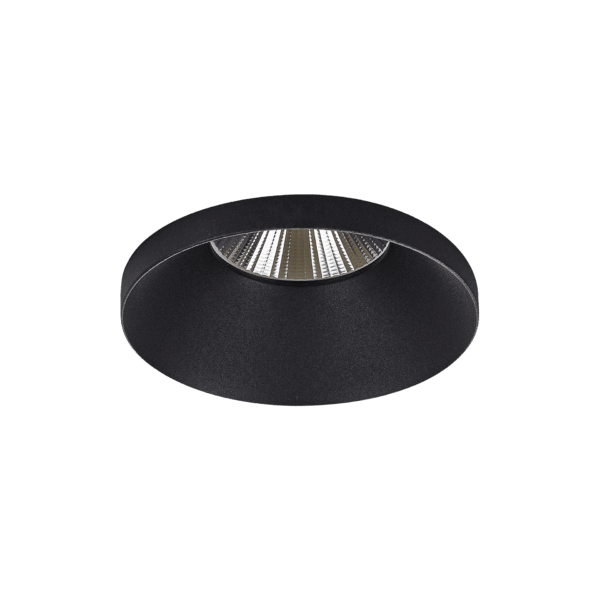 Black version of the Bordo, a fixed recessed luminaire designed by Karizma Luce.