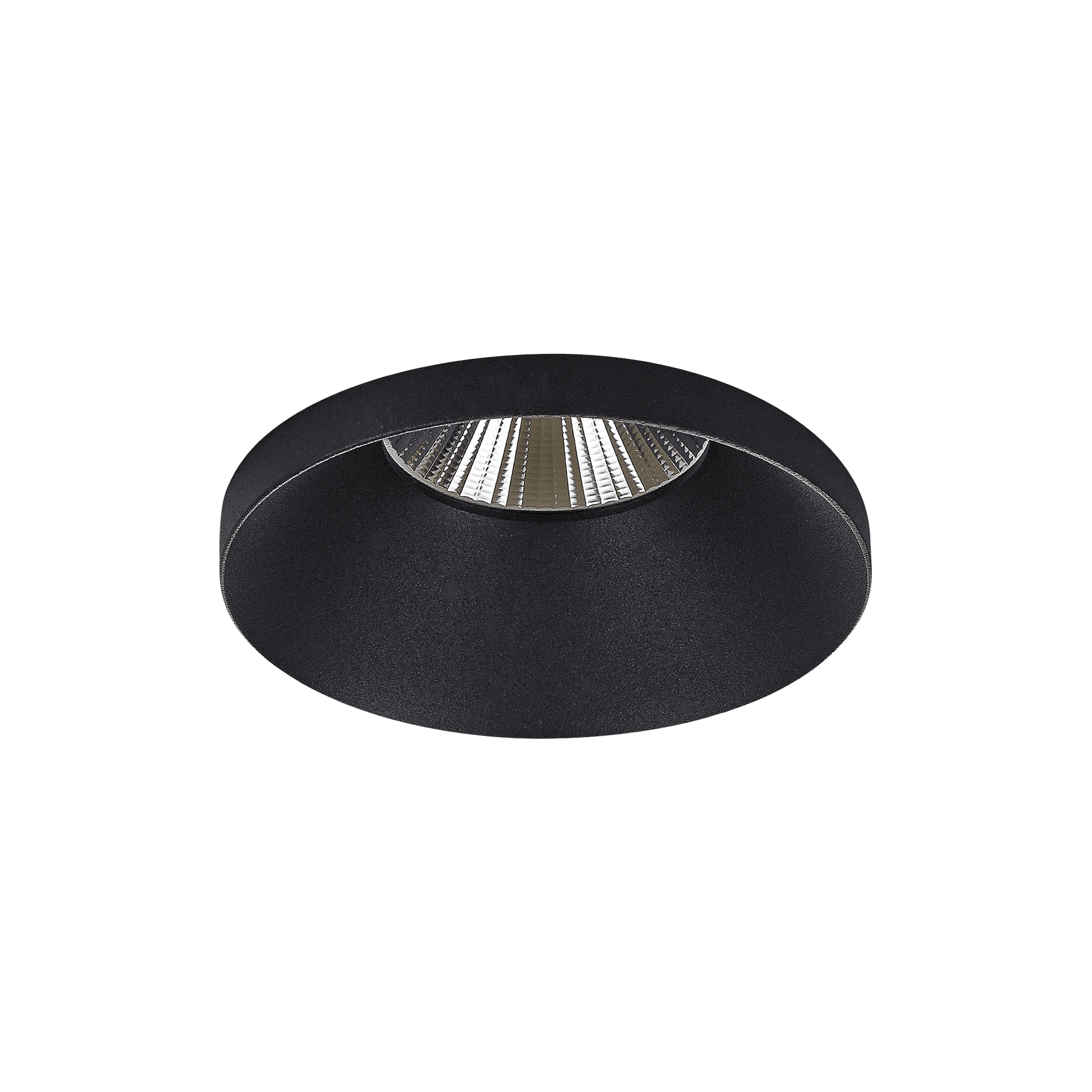 Black version of the Bordo, a fixed recessed luminaire designed by Karizma Luce.