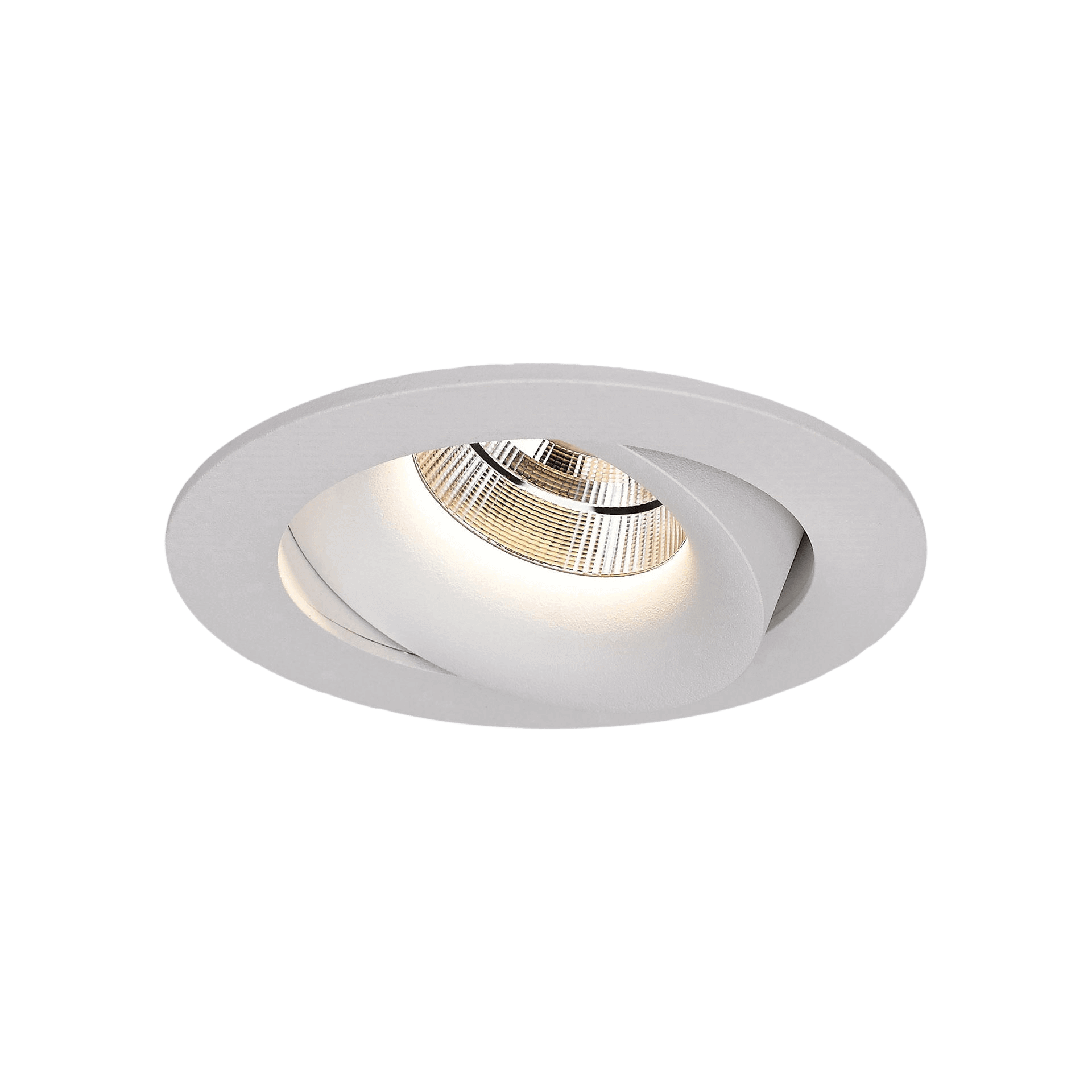 White version of the Corsa, an adjustable led downlight designed by Karizma Luce.
