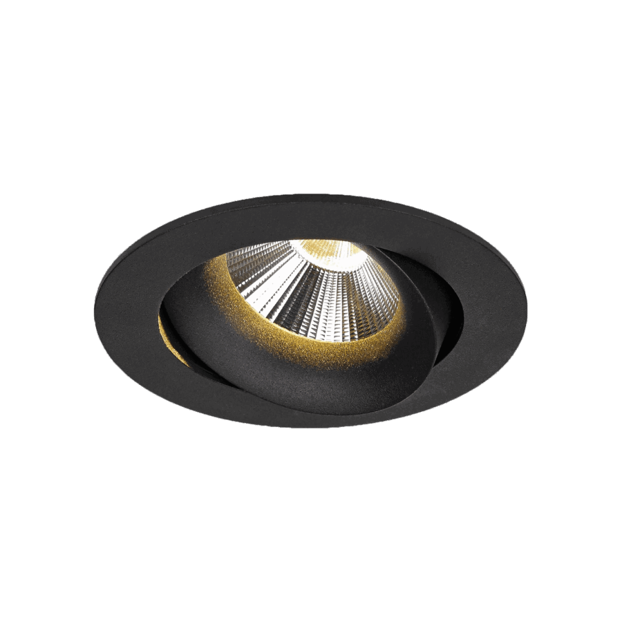 Black version of the Corsa, an adjustable led downlight designed by Karizma Luce.