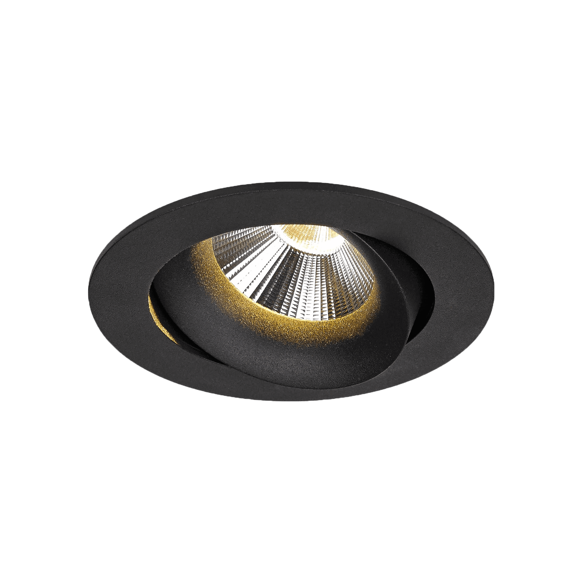 Black version of the Corsa, an adjustable led downlight designed by Karizma Luce.