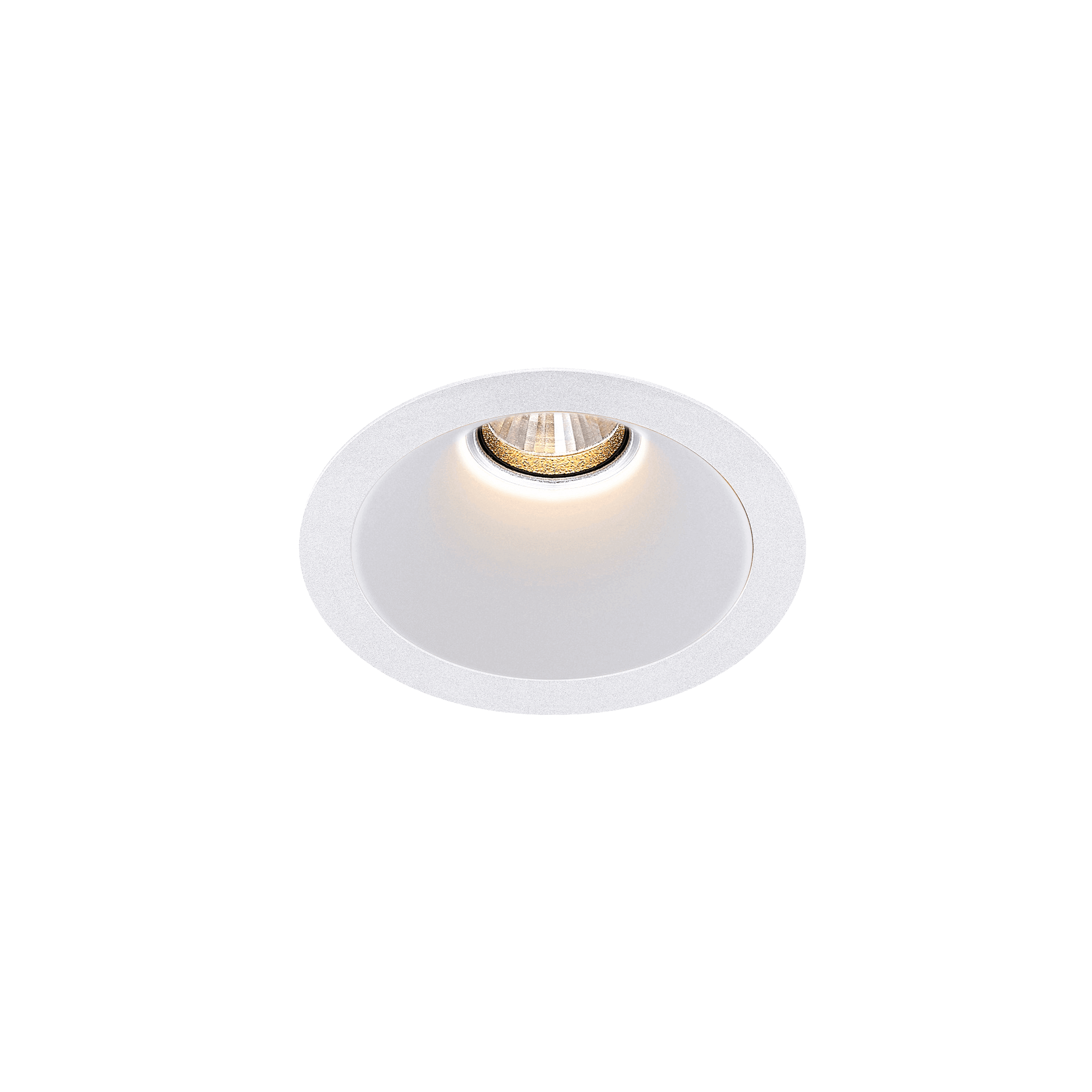 White version of the Dea Amata S with white reflector, a fixed recessed luminaire designed by Karizma Luce.