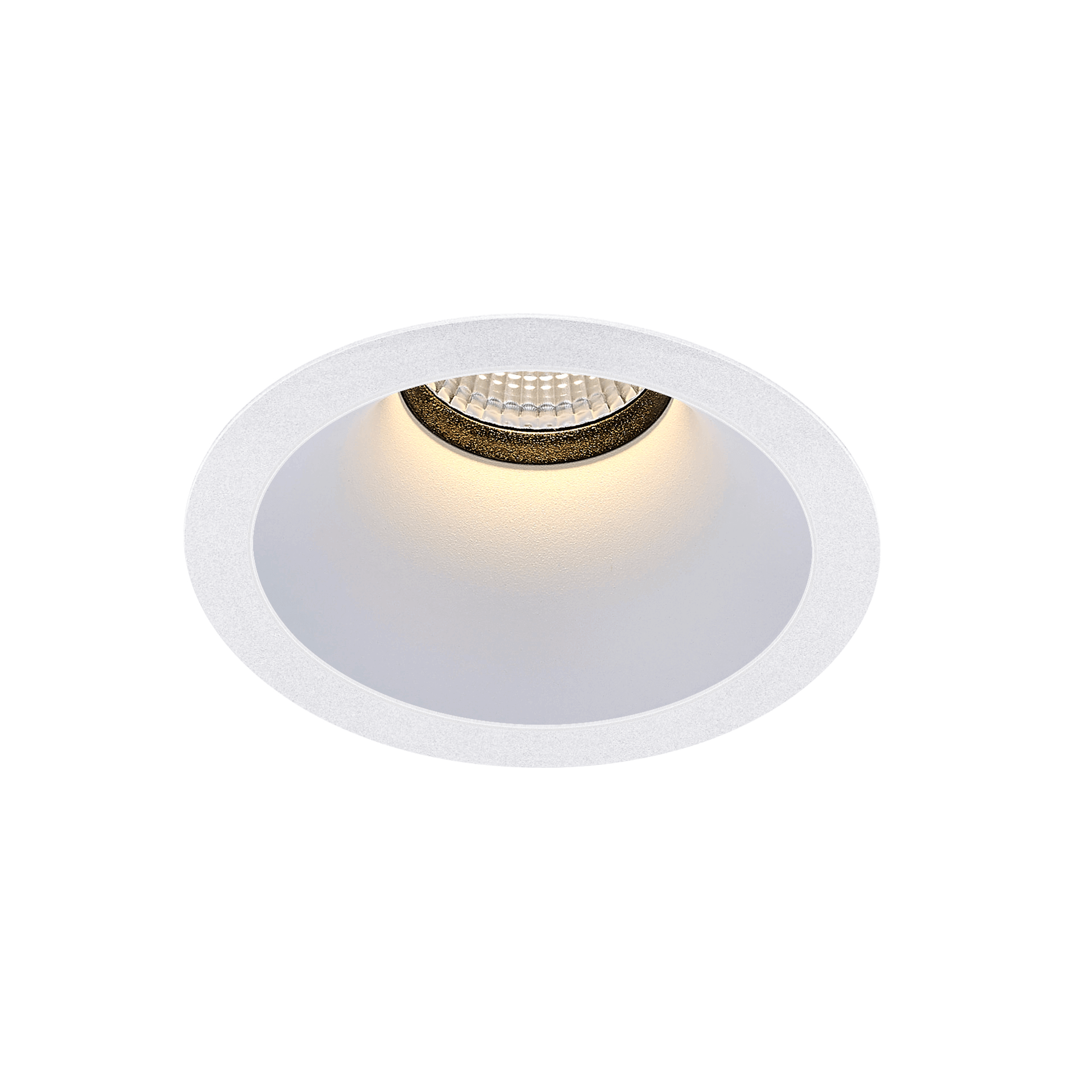 White version of the Dea Amata XM with white reflector, a fixed recessed luminaire designed by Karizma Luce.