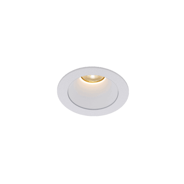 White version of the Dea Amata XS with white reflector, a fixed recessed luminaire designed by Karizma Luce.