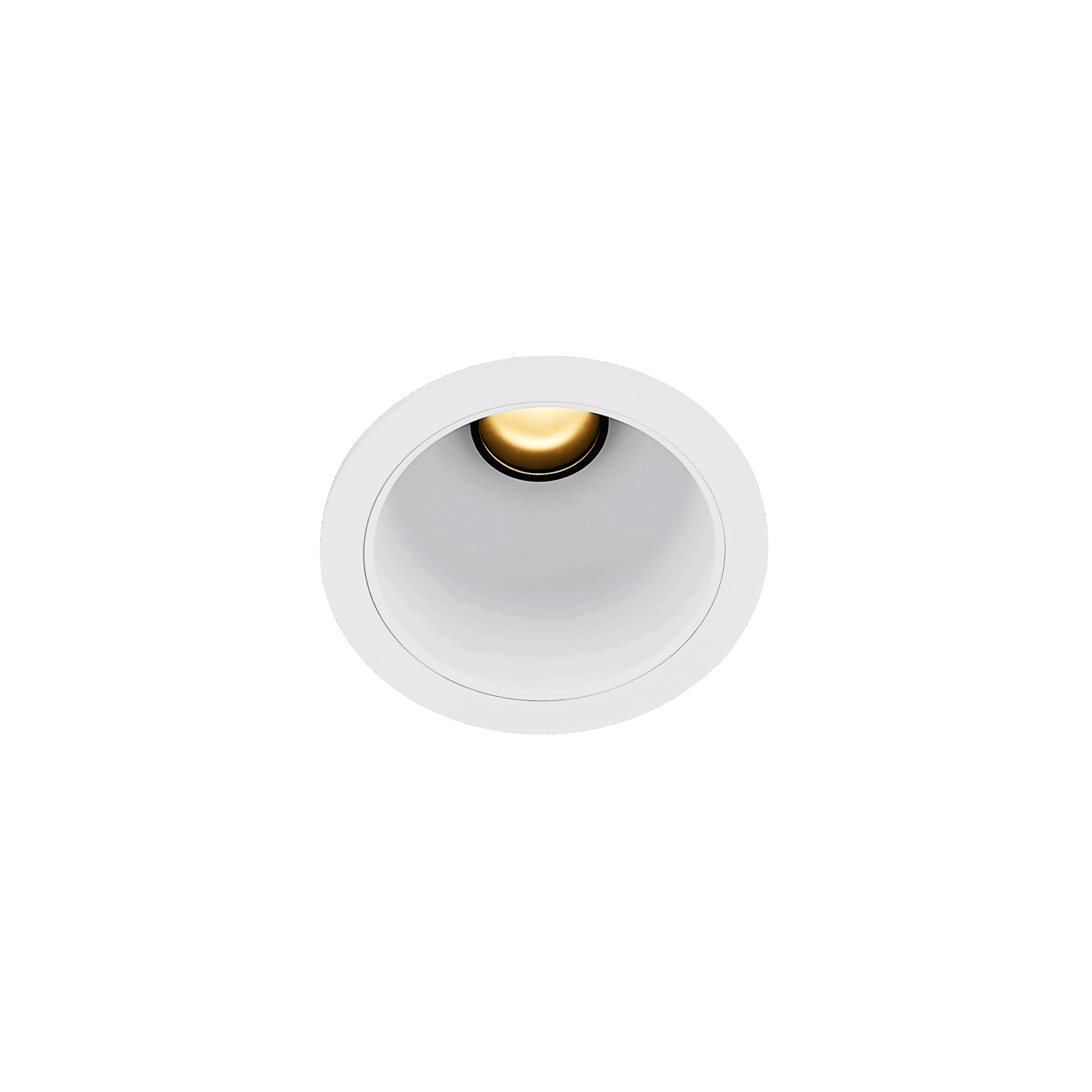 White version of the Dea Apollo with white reflector, a fixed recessed luminaire designed by Karizma Luce.