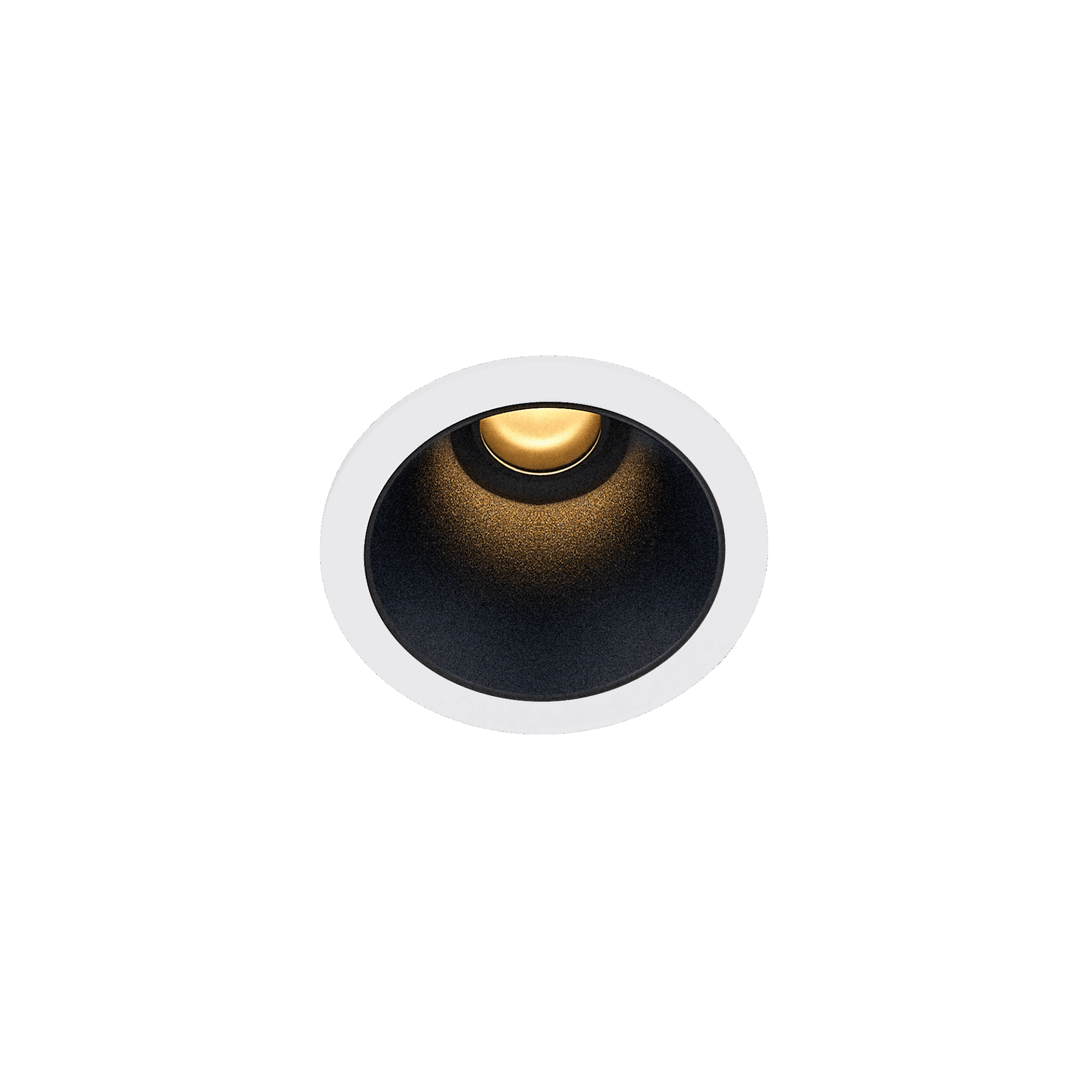 White version of the Dea Apollo with black matt reflector, a fixed recessed luminaire designed by Karizma Luce.