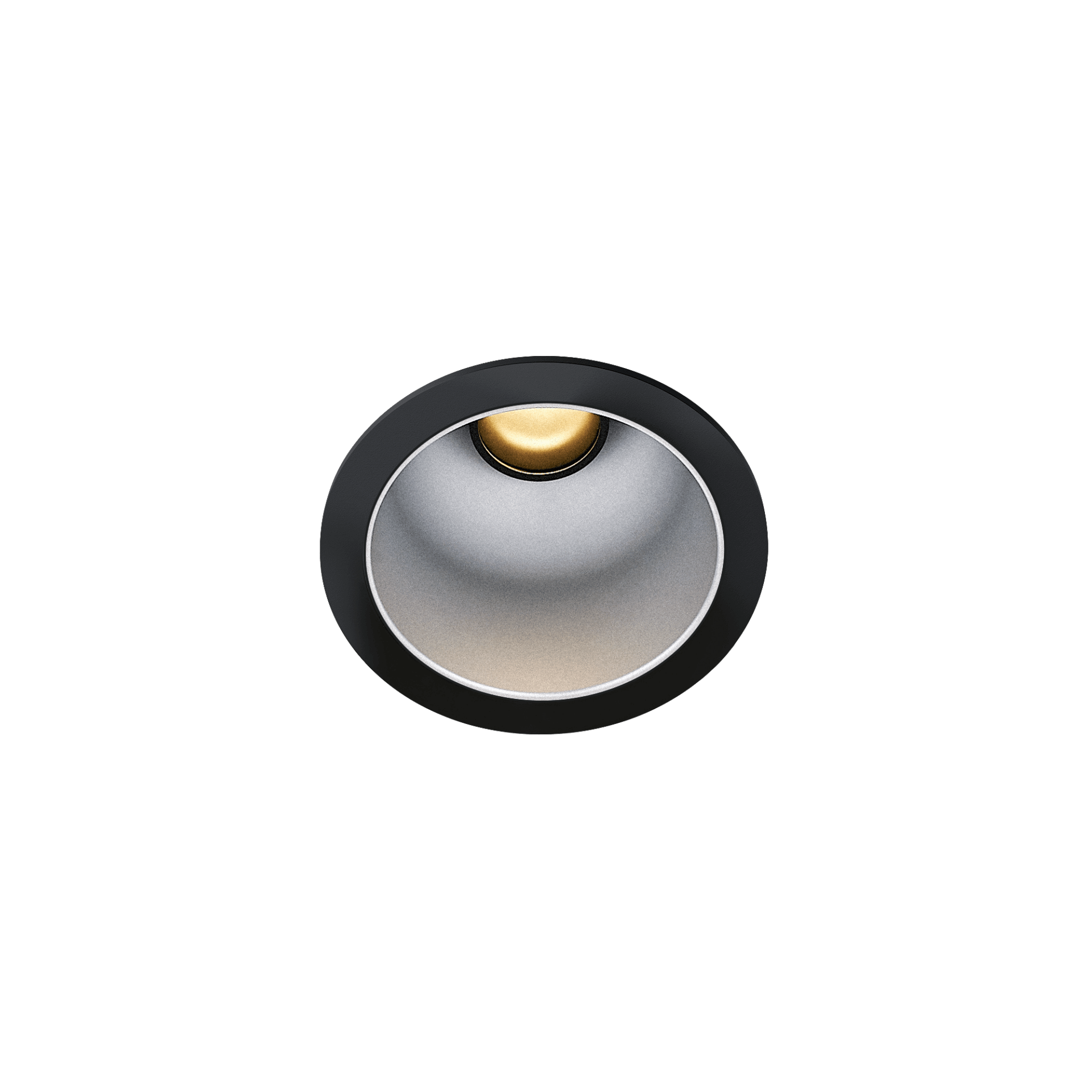Black version of the Dea Apollo with chrome reflector, a fixed recessed luminaire designed by Karizma Luce.