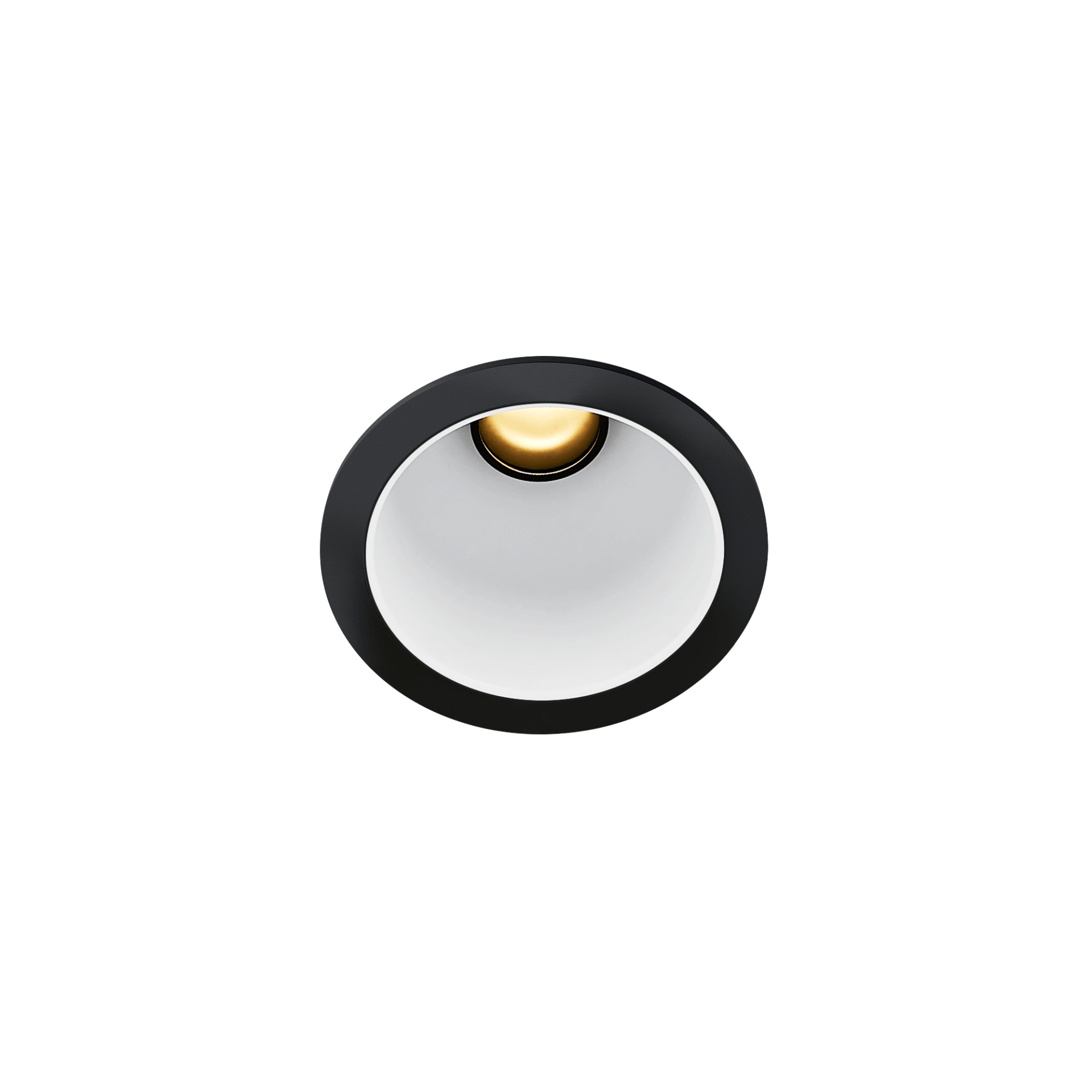 Black version of the Dea Apollo with white reflector, a fixed recessed luminaire designed by Karizma Luce.