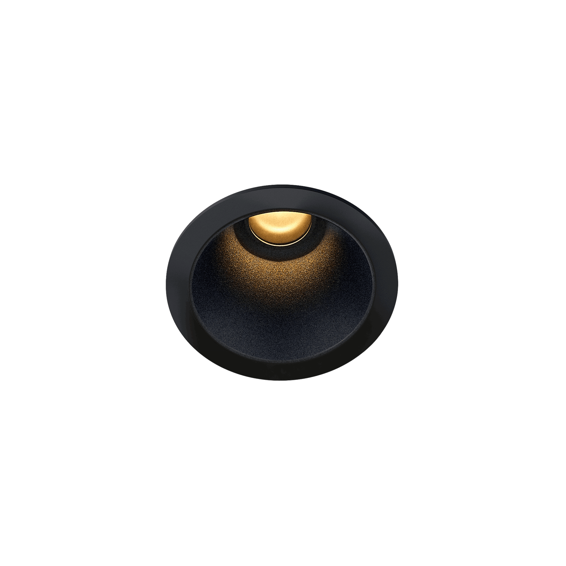 Black version of the Dea Apollo with black matt reflector, a fixed recessed luminaire designed by Karizma Luce.