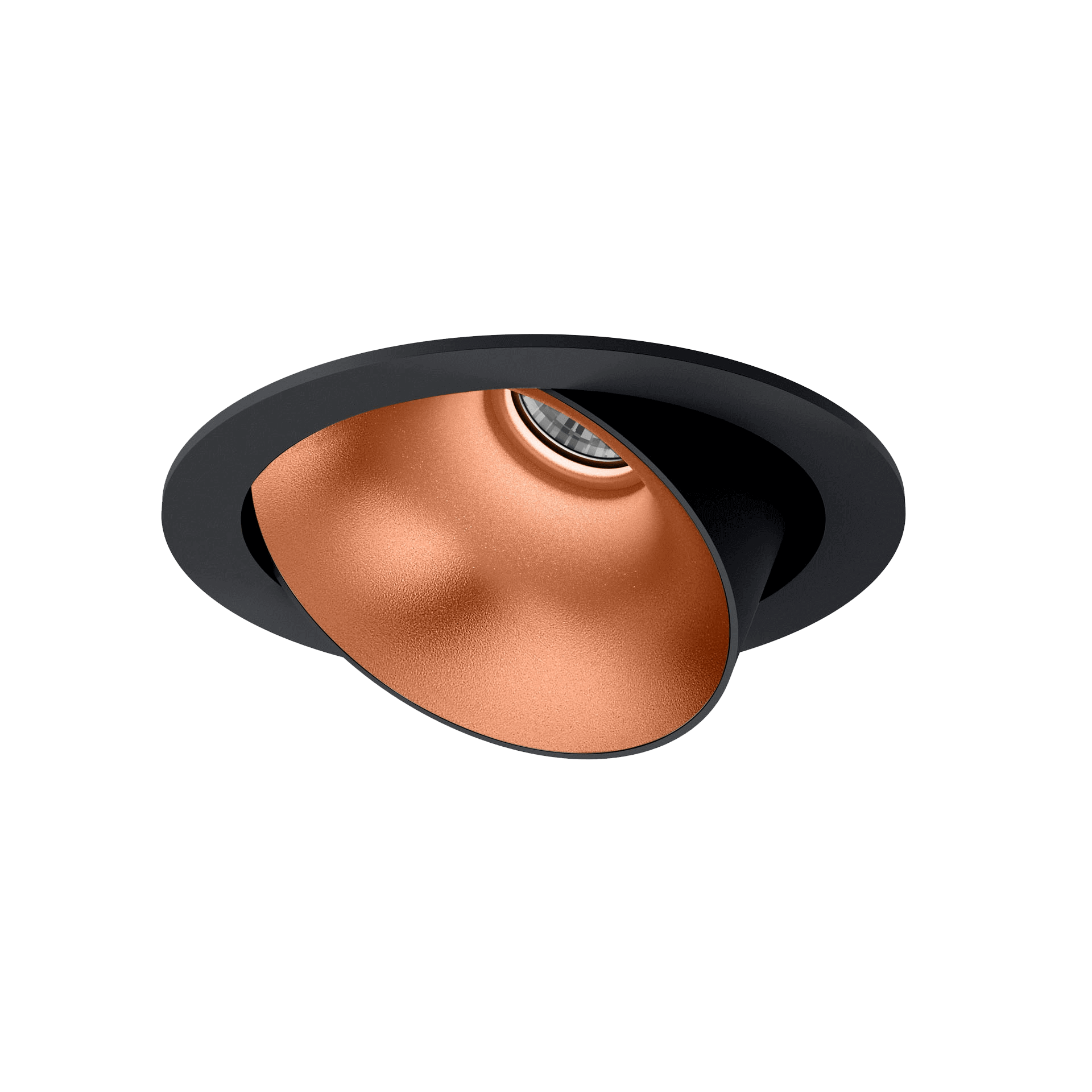 Black version of the Dea Carmenta M with copper reflector, an adjustable luminaire designed by Karizma Luce.