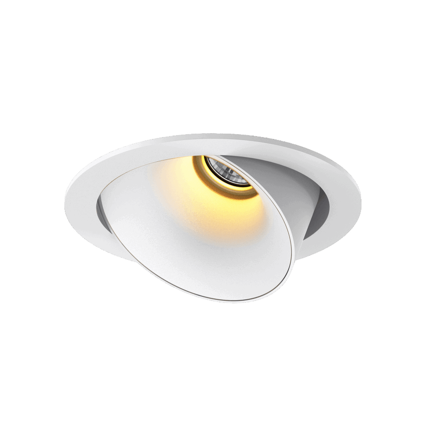 White version of the Dea Carmenta M with white reflector, an adjustable luminaire designed by Karizma Luce.