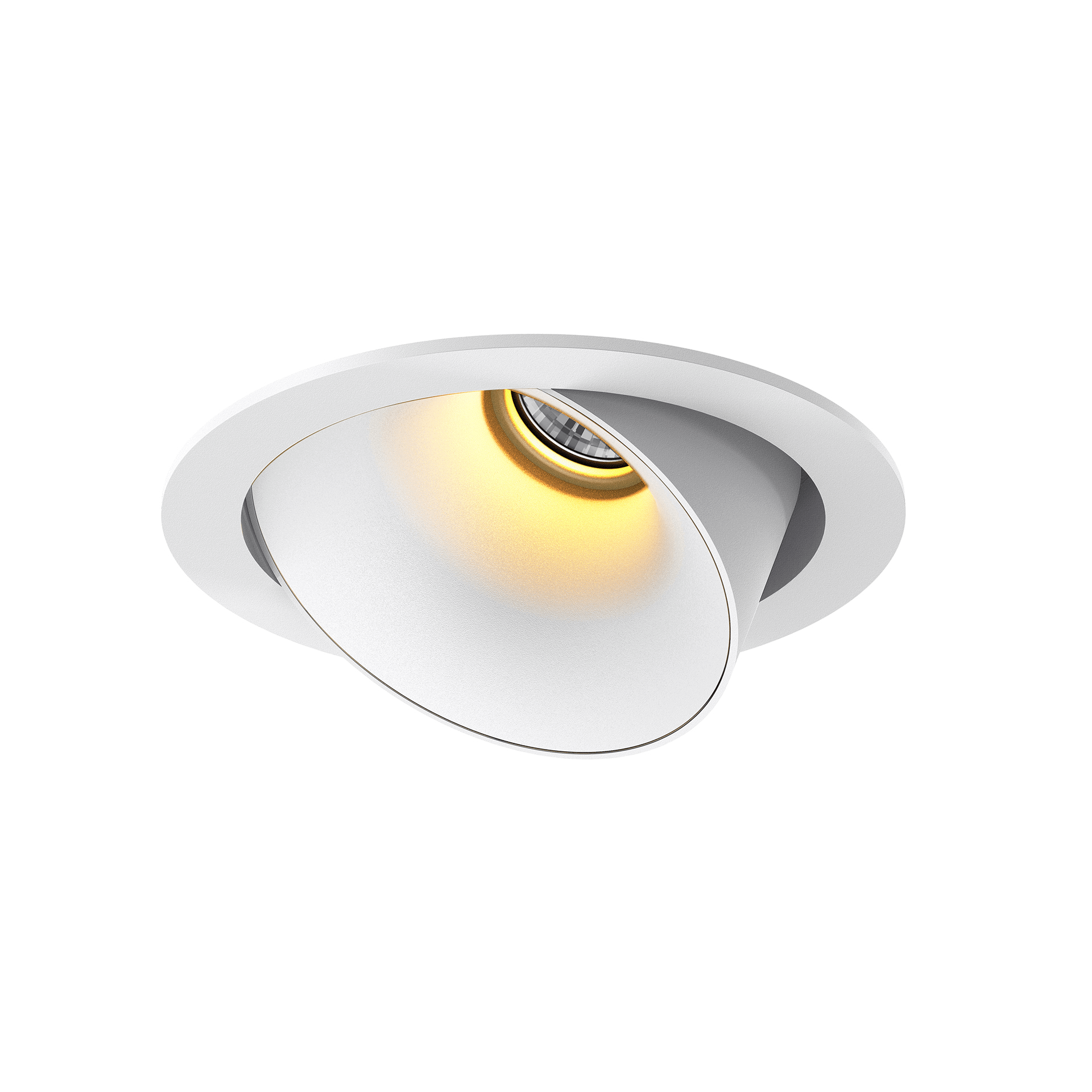 White version of the Dea Carmenta M with white reflector, an adjustable luminaire designed by Karizma Luce.