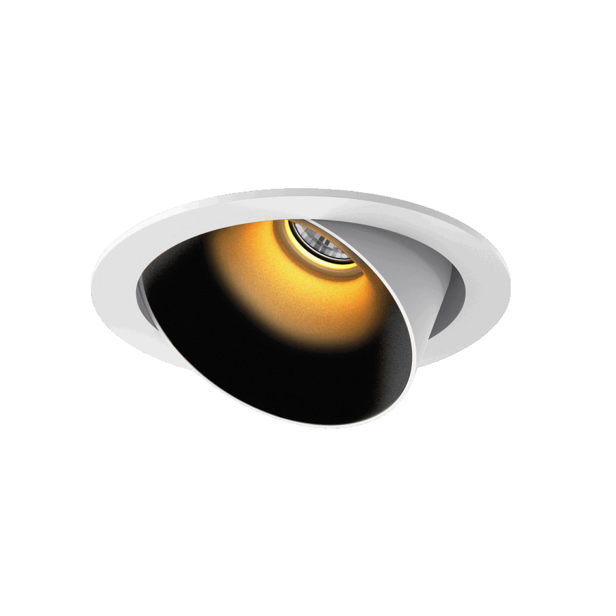 White version of the Dea Carmenta M with black gloss reflector, an adjustable luminaire designed by Karizma Luce.