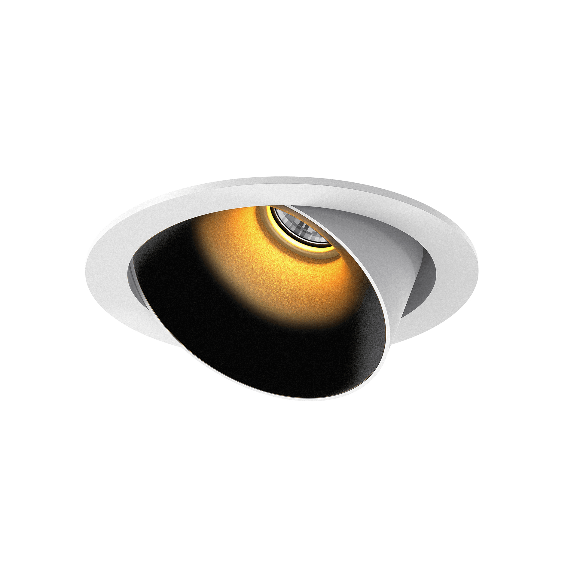 White version of the Dea Carmenta M with black gloss reflector, an adjustable luminaire designed by Karizma Luce.