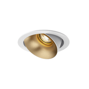 White version of the Dea Carmenta S with golden reflector, an adjustable luminaire designed by Karizma Luce.