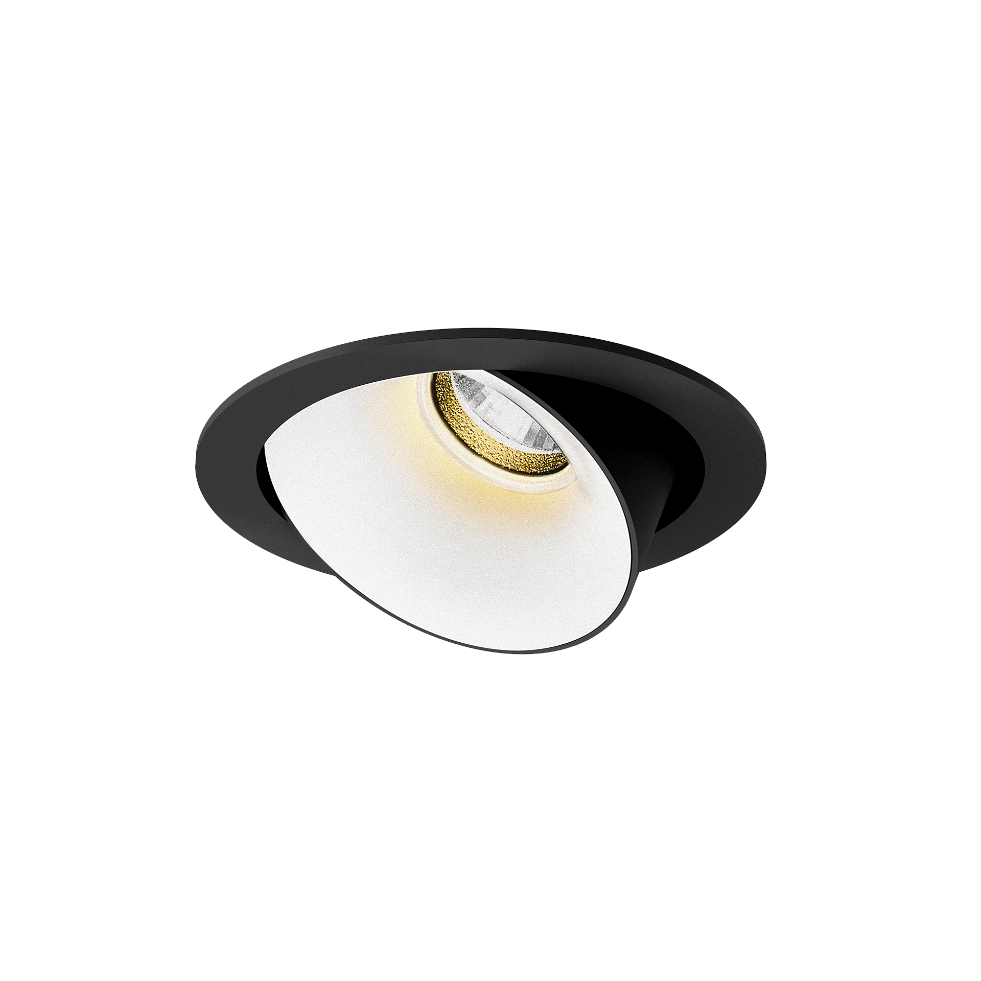 Black version of the Dea Carmenta S with white reflector, an adjustable luminaire designed by Karizma Luce.