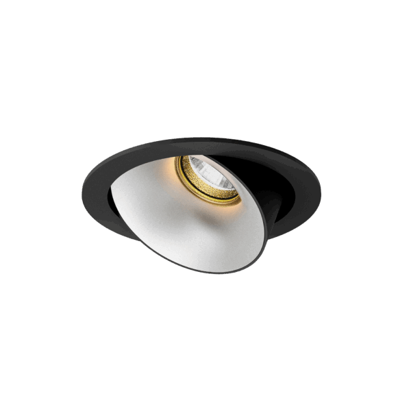 Black version of the Dea Carmenta S with chrome reflector, an adjustable luminaire designed by Karizma Luce.