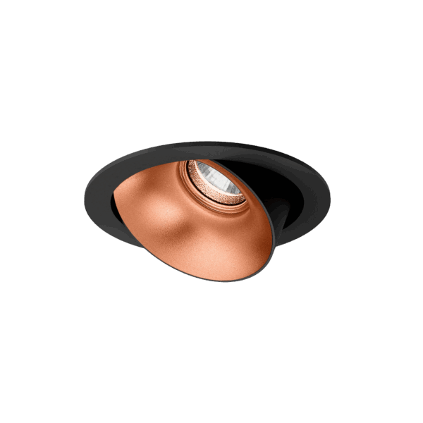 Black version of the Dea Carmenta S with copper reflector, an adjustable luminaire designed by Karizma Luce.