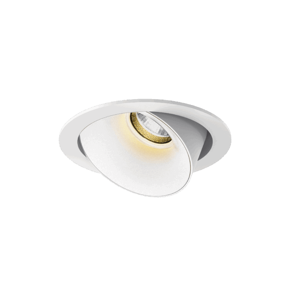 White version of the Dea Carmenta S with white reflector, an adjustable luminaire designed by Karizma Luce.