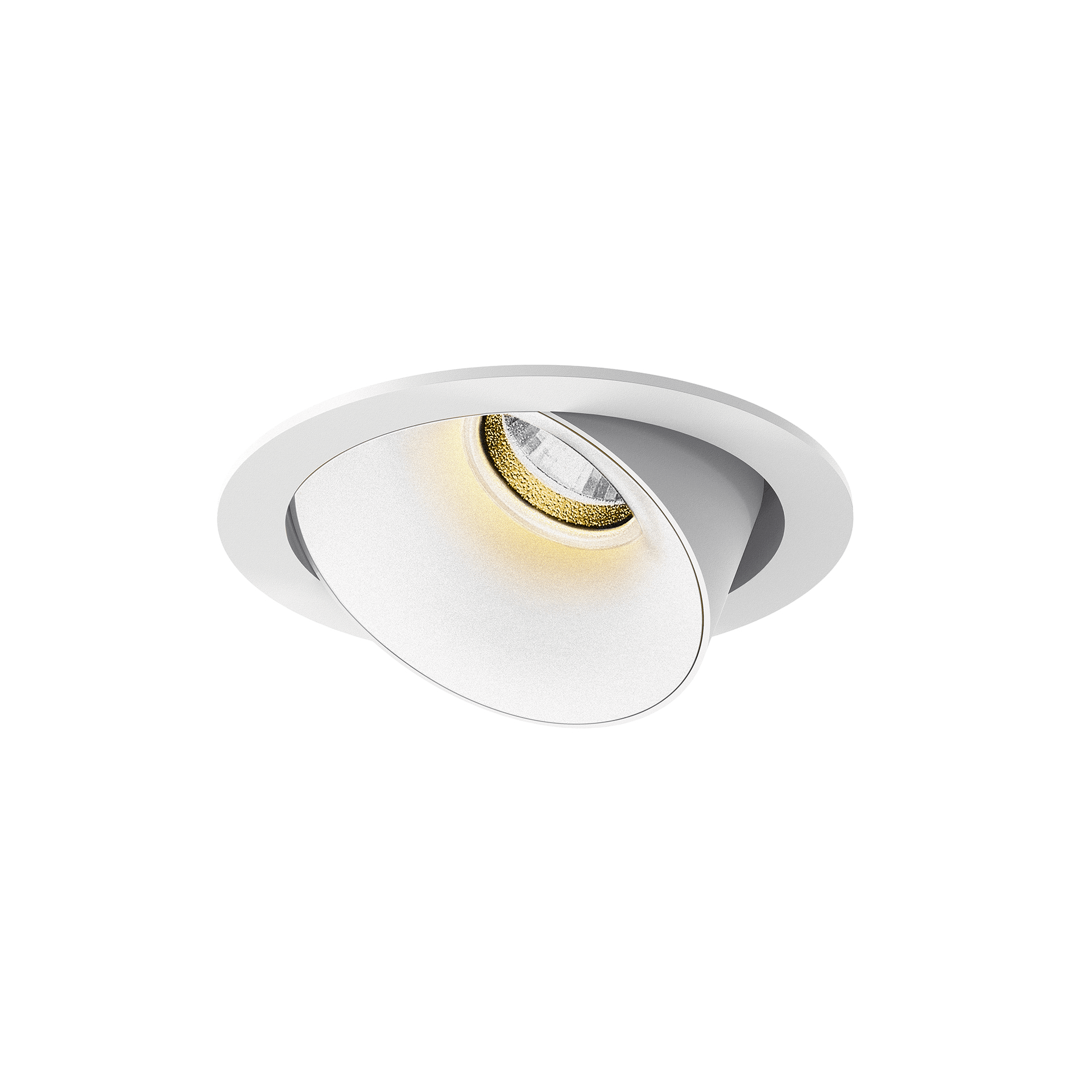 White version of the Dea Carmenta S with white reflector, an adjustable luminaire designed by Karizma Luce.
