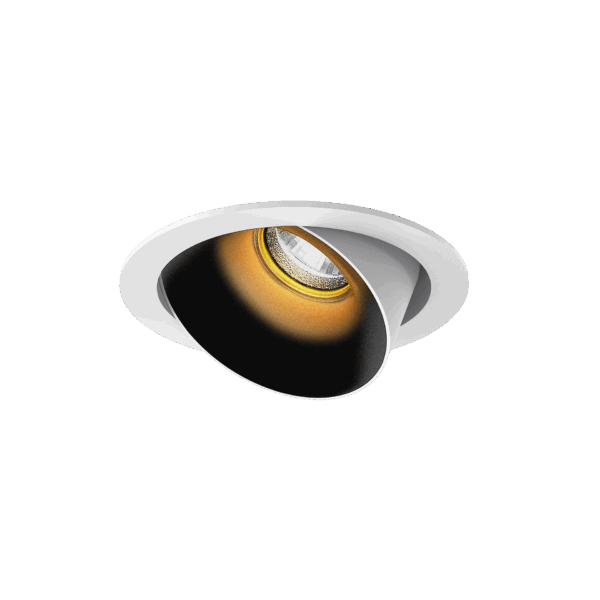 White version of the Dea Carmenta S with black gloss reflector, an adjustable luminaire designed by Karizma Luce.