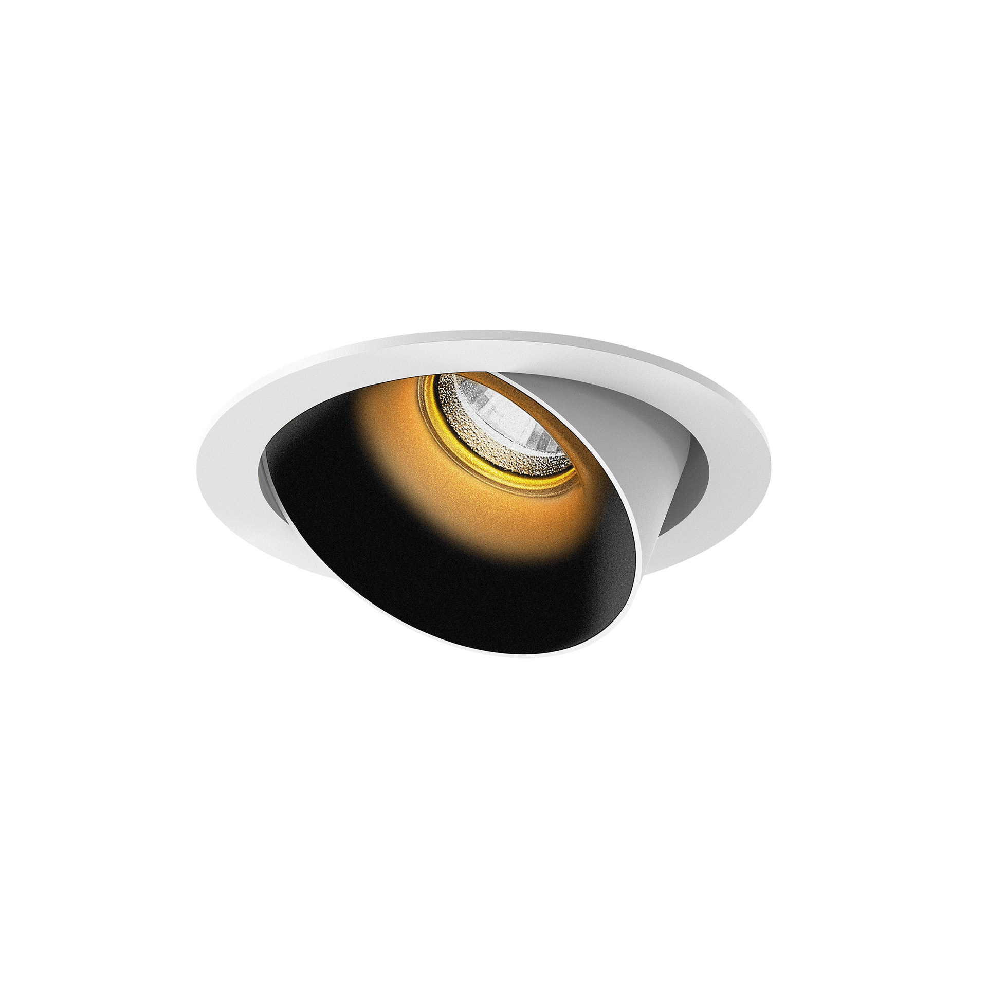 White version of the Dea Carmenta S with black gloss reflector, an adjustable luminaire designed by Karizma Luce.