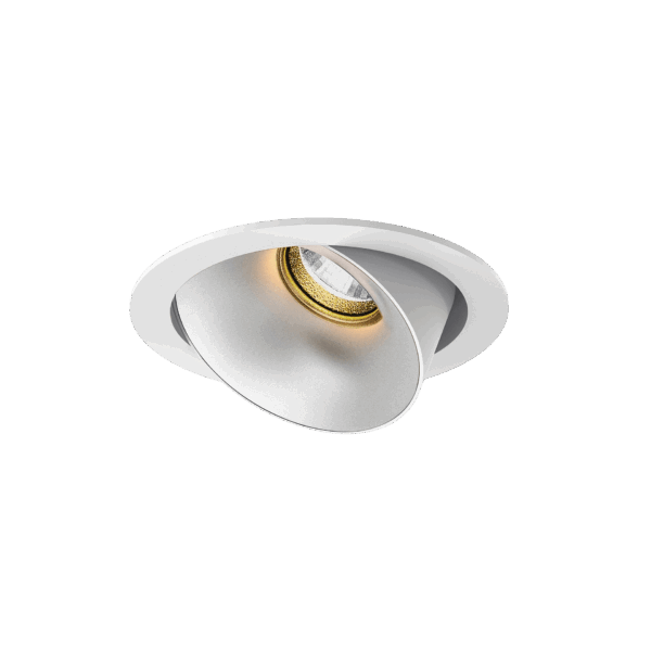 White version of the Dea Carmenta S with chrome reflector, an adjustable luminaire designed by Karizma Luce.