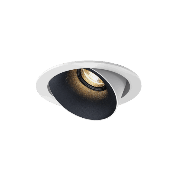 White version of the Dea Carmenta S with black matt reflector, an adjustable luminaire designed by Karizma Luce.