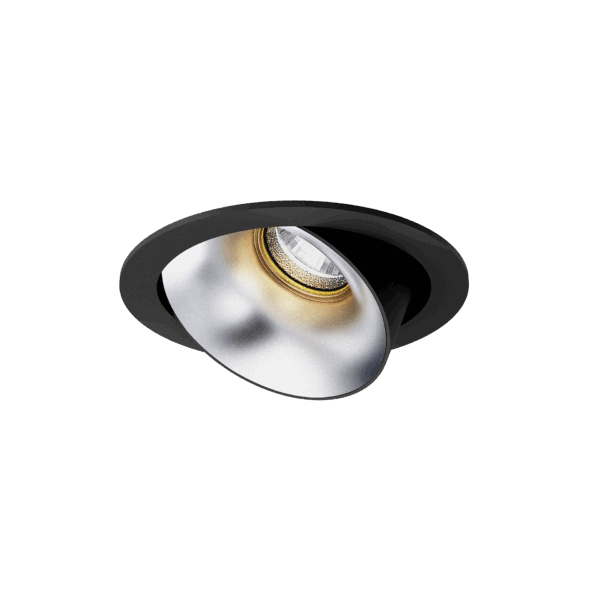 Black version of the Dea Carmenta S with silver reflector, an adjustable luminaire designed by Karizma Luce.