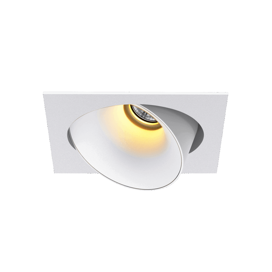 White version of the Dea Ceres M with white reflector, an adjustable recessed luminaire designed by Karizma Luce.