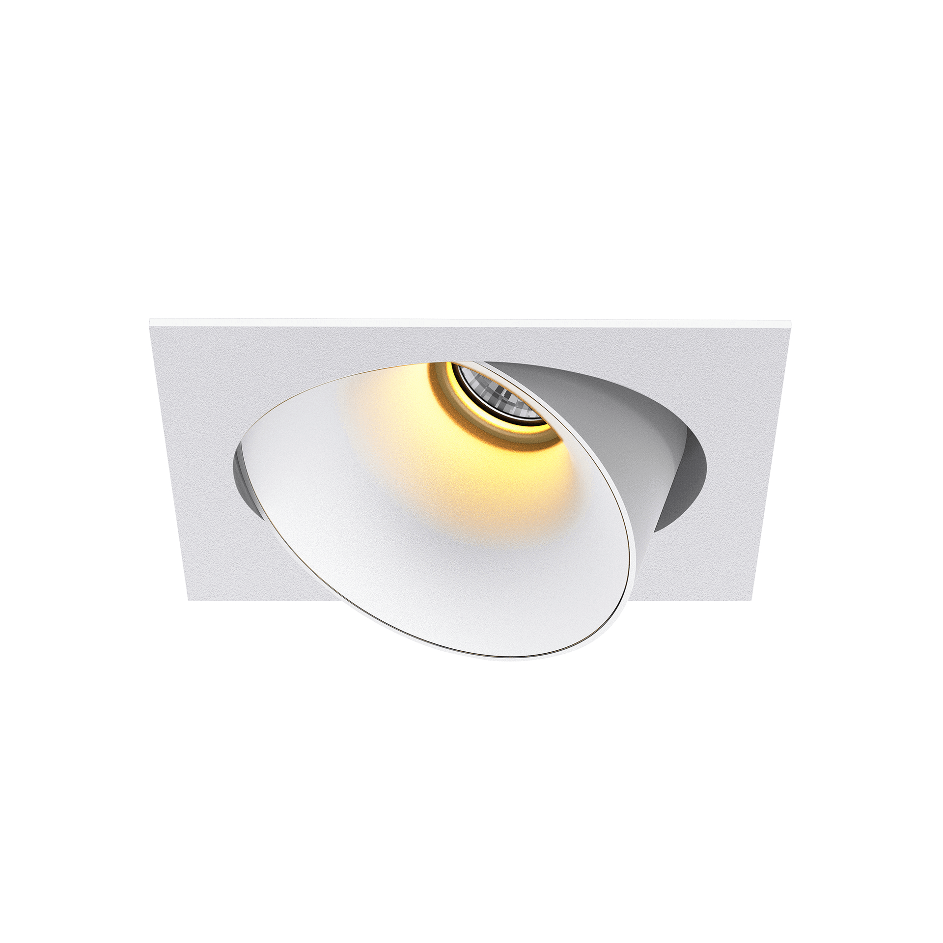 White version of the Dea Ceres M with white reflector, an adjustable recessed luminaire designed by Karizma Luce.