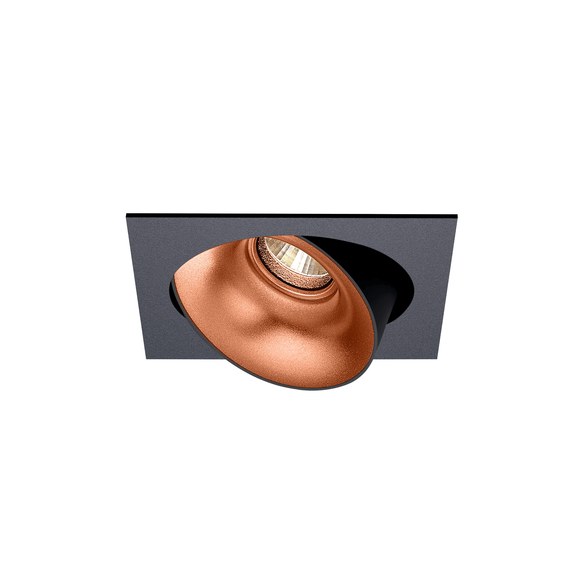 Black version of the Dea Ceres S with copper reflector, an adjustable recessed luminaire designed by Karizma Luce.