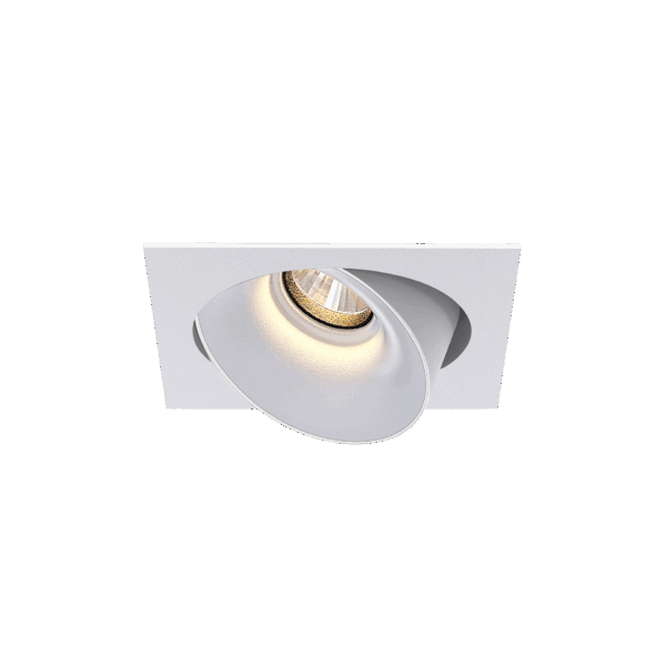 White version of the Dea Ceres S with white reflector, an adjustable recessed luminaire designed by Karizma Luce.