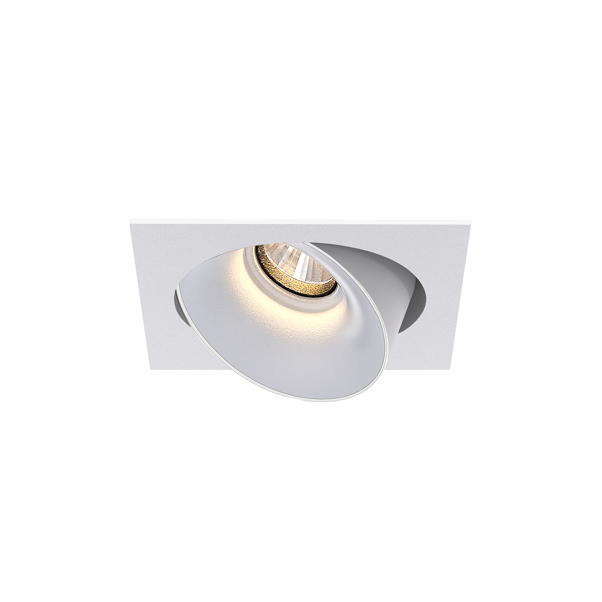 White version of the Dea Ceres S with white reflector, an adjustable recessed luminaire designed by Karizma Luce.