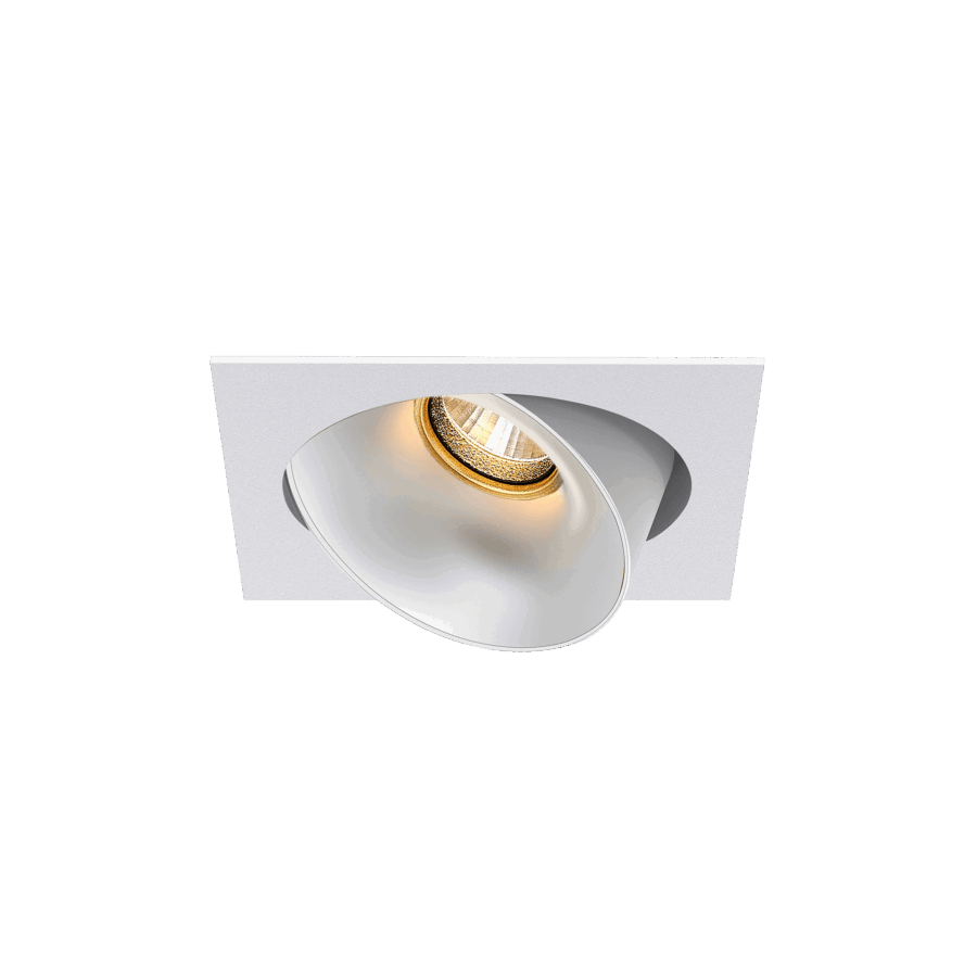 White version of the Dea Ceres S with white reflector, an adjustable recessed luminaire designed by Karizma Luce.