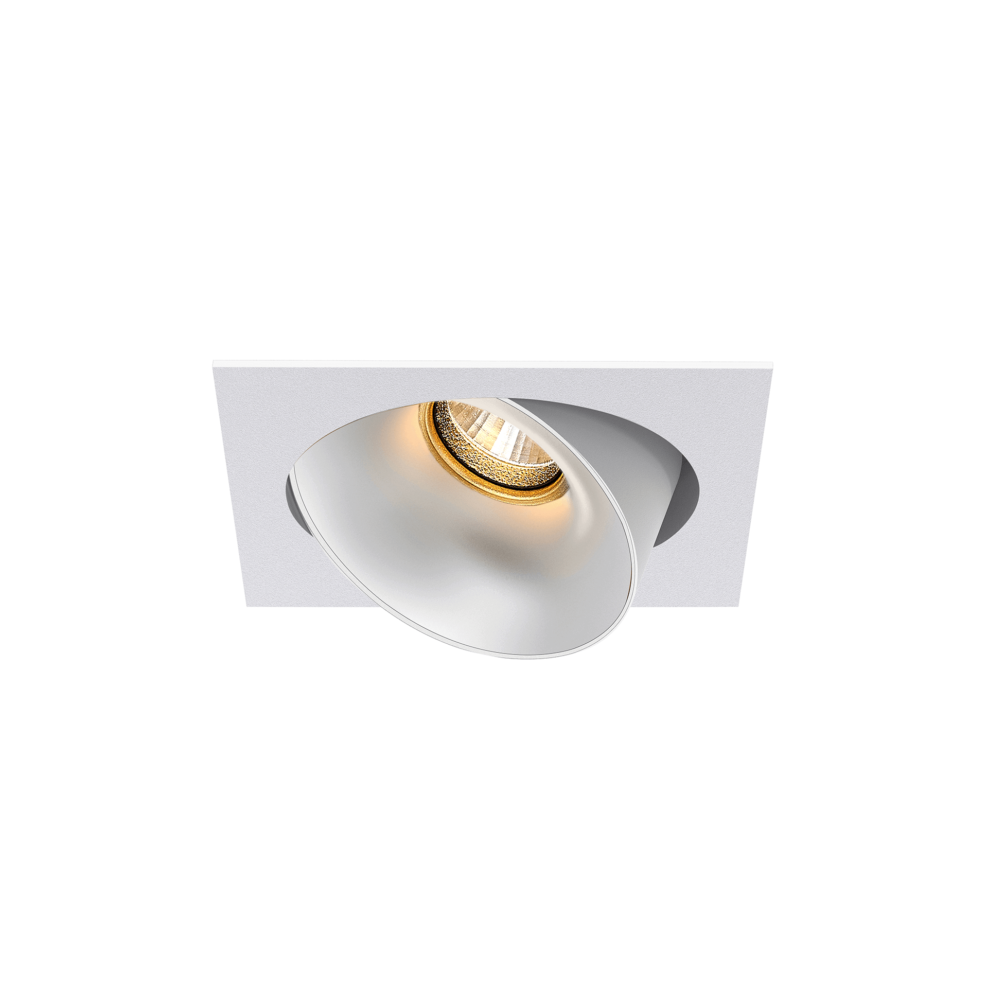 White version of the Dea Ceres S with white reflector, an adjustable recessed luminaire designed by Karizma Luce.