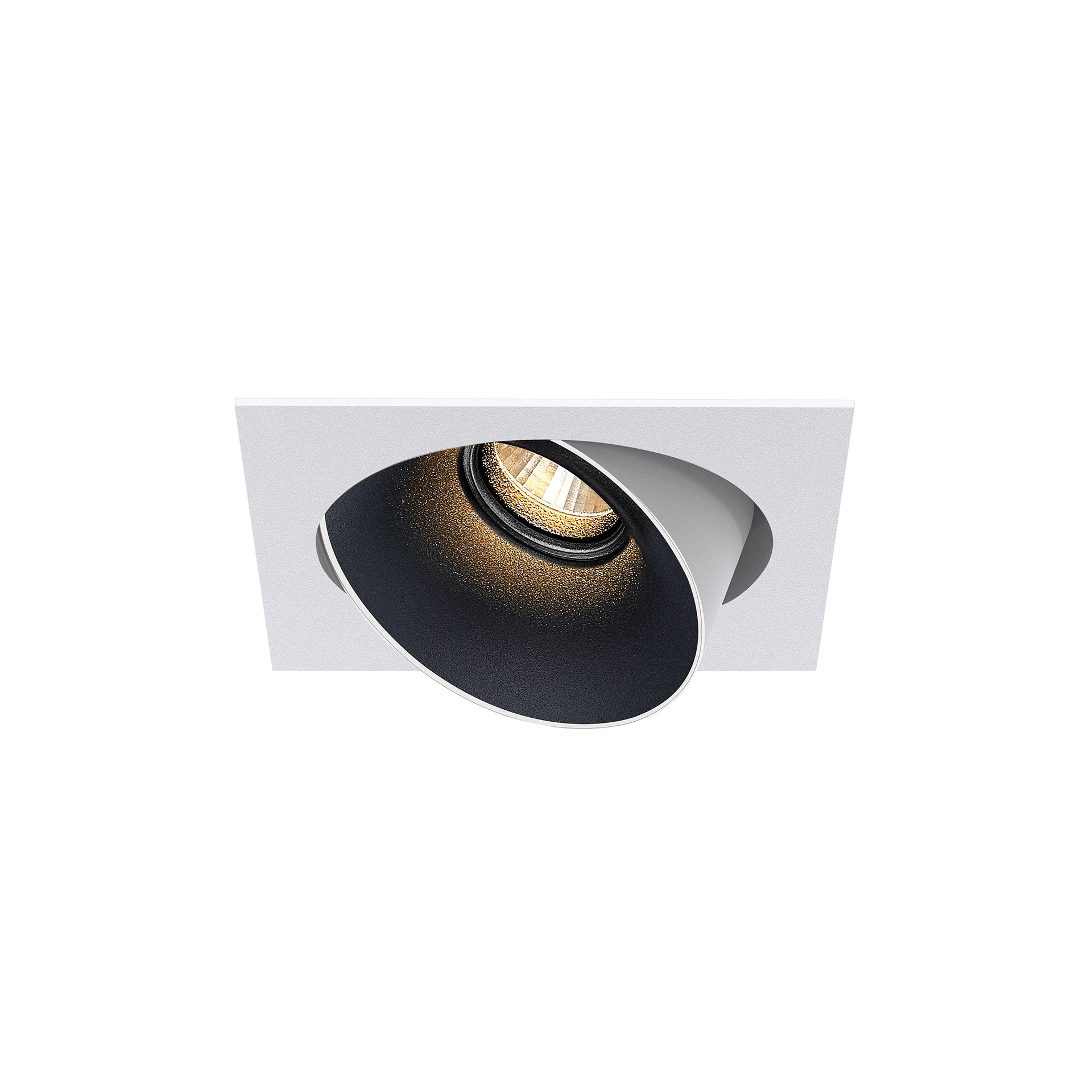 White version of the Dea Ceres S with black matt reflector, an adjustable recessed luminaire designed by Karizma Luce.