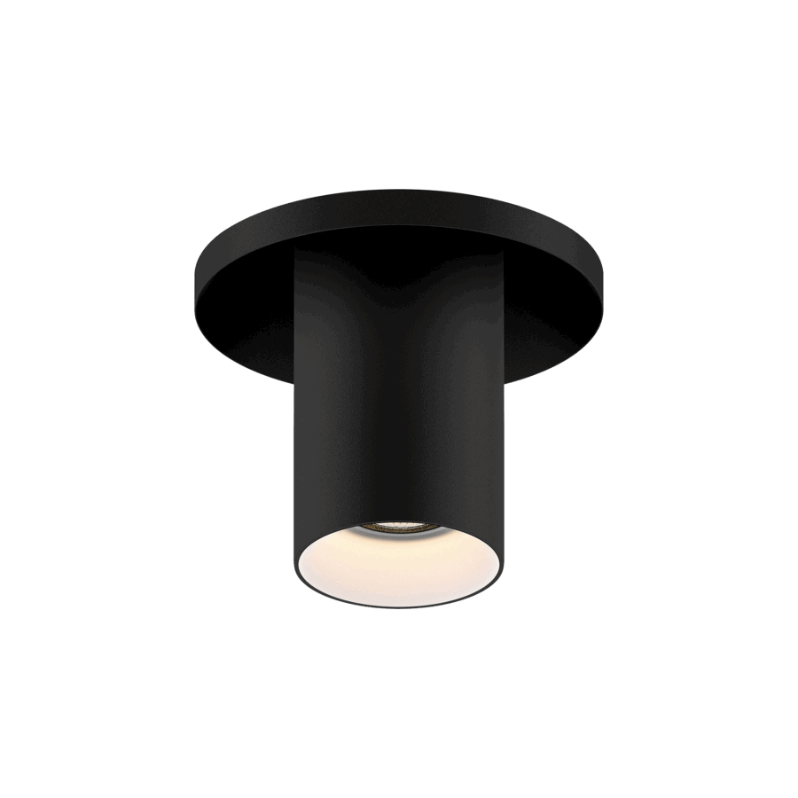 Black version of the Dea Charon XS with white reflector, an adjustable recessed spot designed by Karizma Luce.