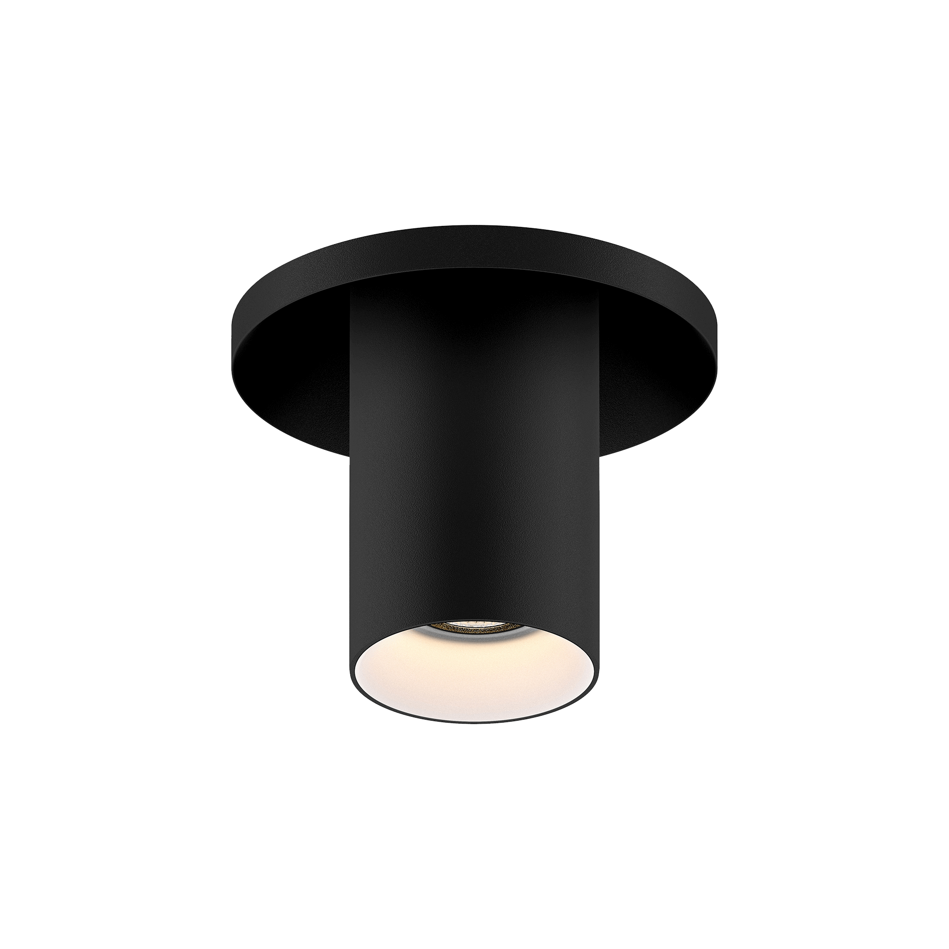 Black version of the Dea Charon XS with white reflector, an adjustable recessed spot designed by Karizma Luce.