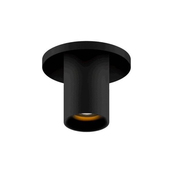 Black version of the Dea Charon XS with black gloss reflector, an adjustable recessed spot designed by Karizma Luce.