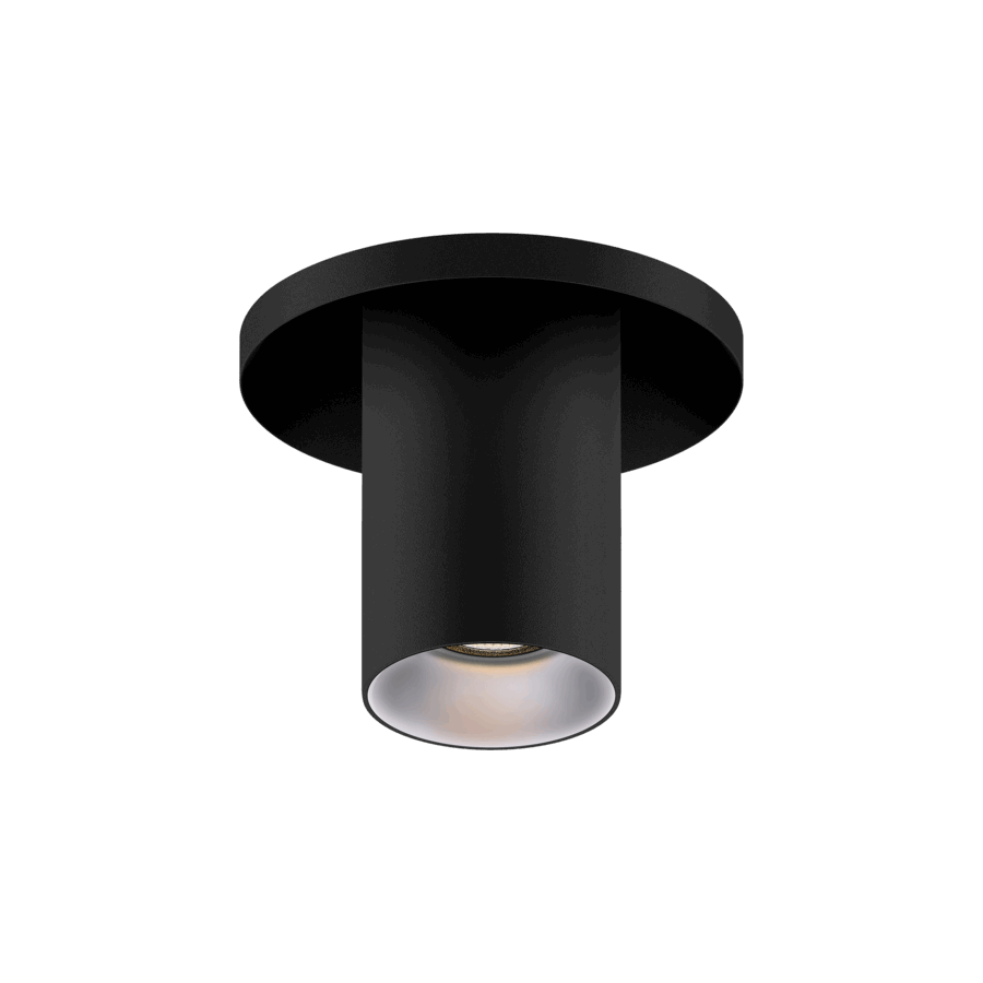 Black version of the Dea Charon XS with chrome reflector, an adjustable recessed spot designed by Karizma Luce.