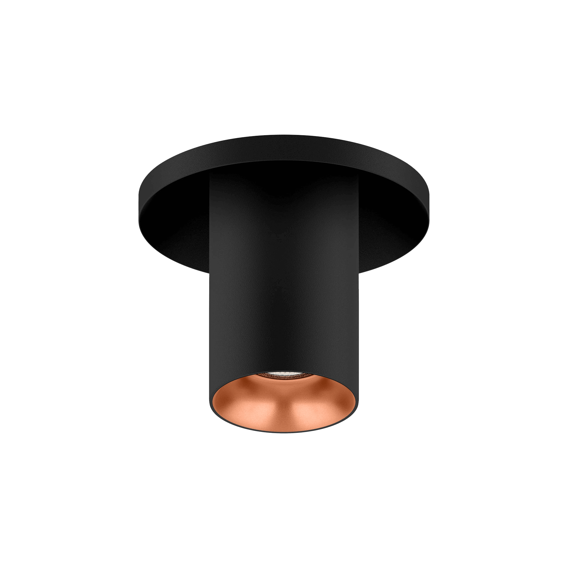 Black version of the Dea Charon XS with copper reflector, an adjustable recessed spot designed by Karizma Luce.