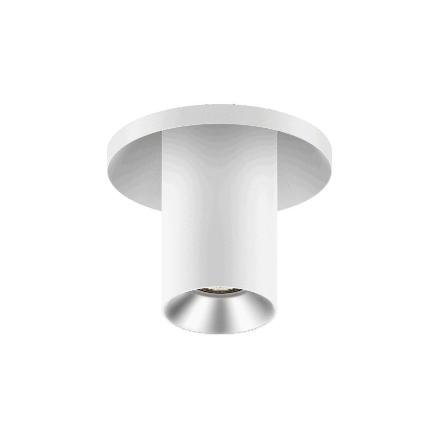 White version of the Dea Charon XS with silver reflector, an adjustable recessed spot designed by Karizma Luce.