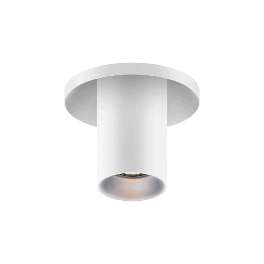 White version of the Dea Charon XS with chrome reflector, an adjustable recessed spot designed by Karizma Luce.