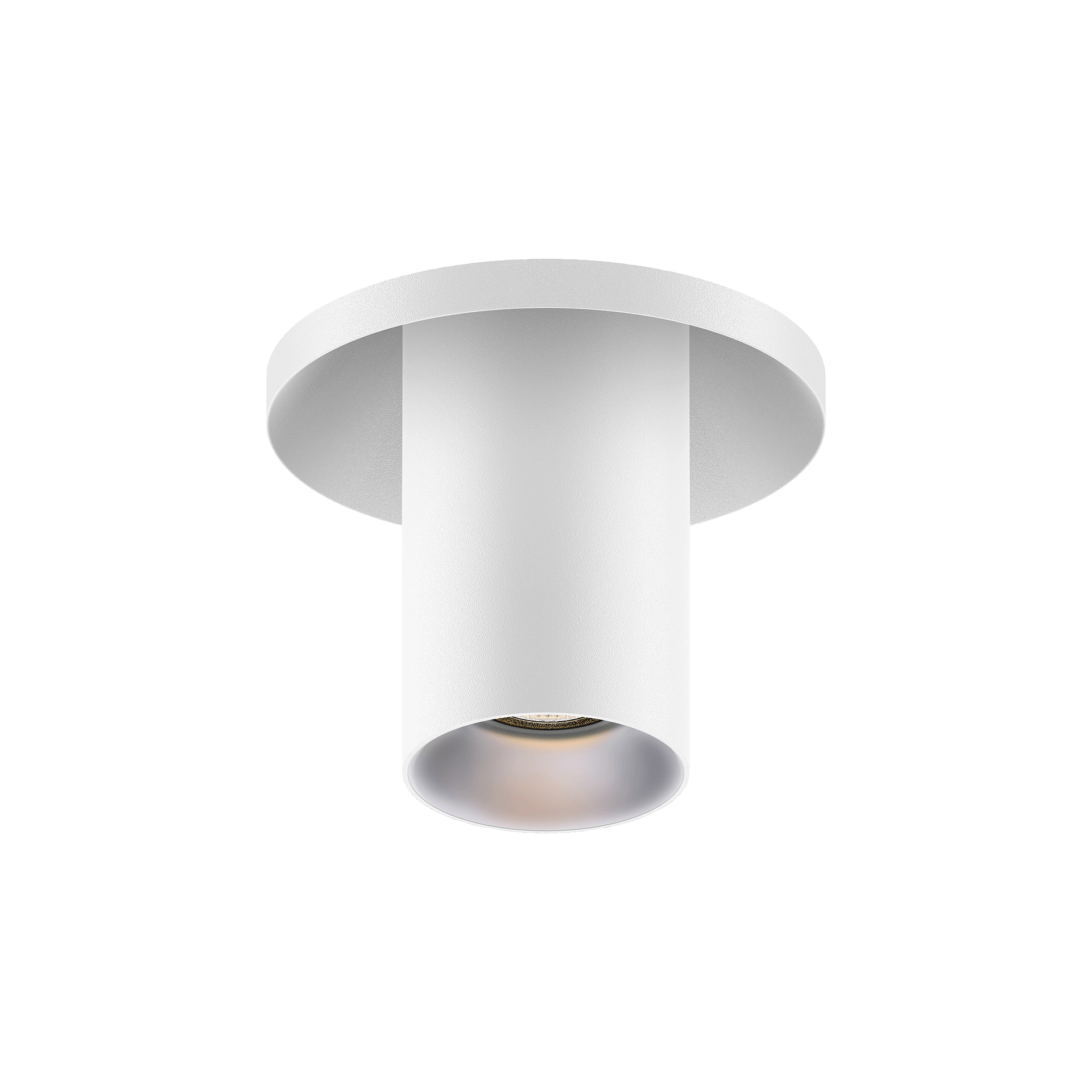 White version of the Dea Charon XS with chrome reflector, an adjustable recessed spot designed by Karizma Luce.