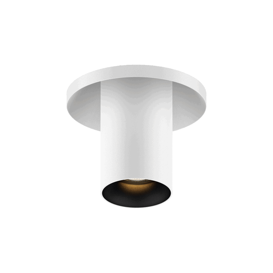 White version of the Dea Charon XS with black matt reflector, an adjustable recessed spot designed by Karizma Luce.
