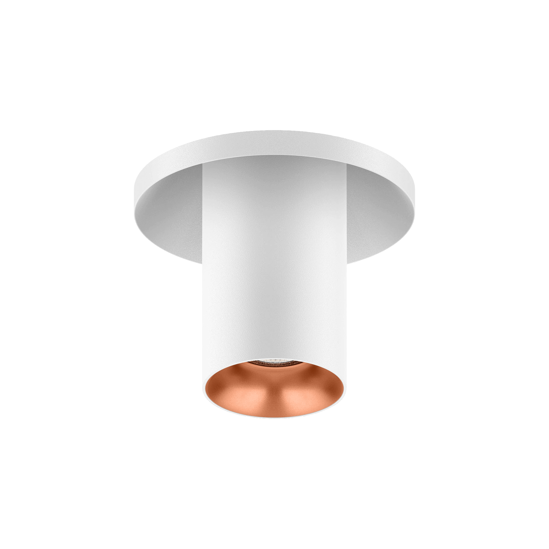 White version of the Dea Charon XS with copper reflector, an adjustable recessed spot designed by Karizma Luce.