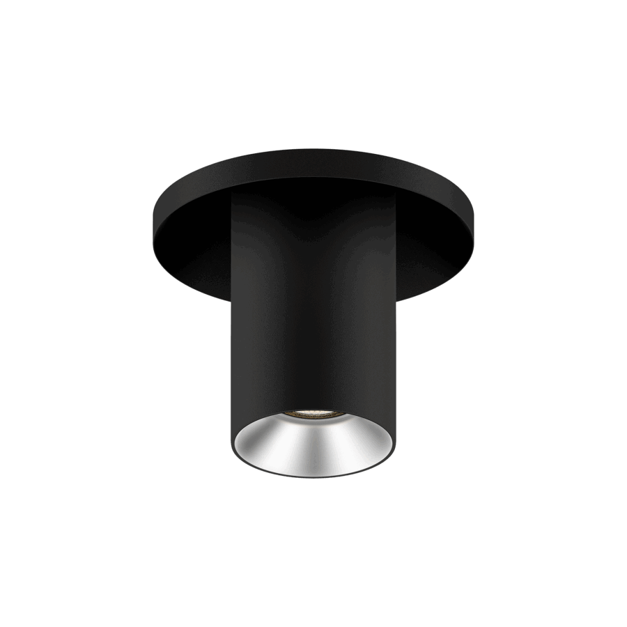 Black version of the Dea Charon XS with silver reflector, an adjustable recessed spot designed by Karizma Luce.