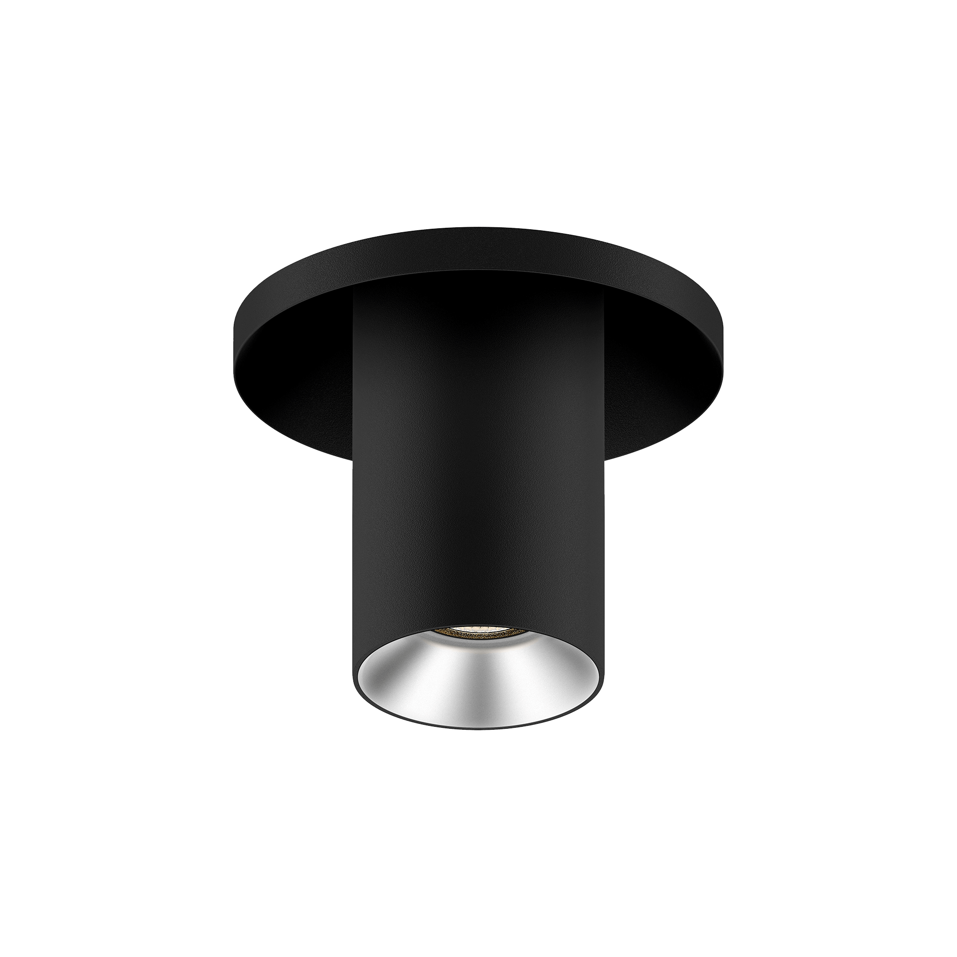 Black version of the Dea Charon XS with silver reflector, an adjustable recessed spot designed by Karizma Luce.